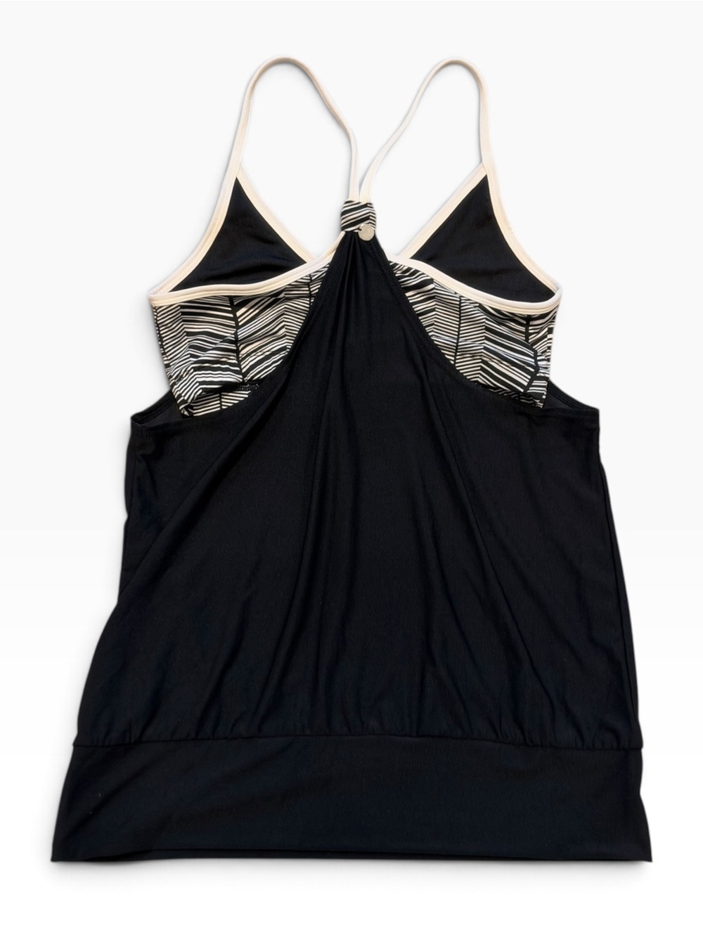NWT Cotton On Body Double Band Tank Black Striped Size L - Picture 2 of 6